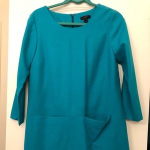 Green J Crew Laine (French pure wool) shift dress